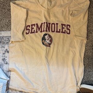 Gildan Yellow T-Shirt with Maroon Graphic